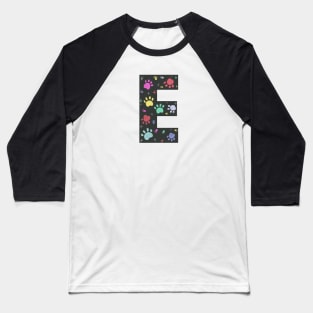 D letter  with colorful paw print Baseball T-Shirt